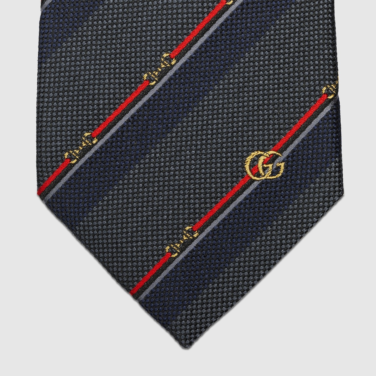 Horsebit silk jacquard tie - 4