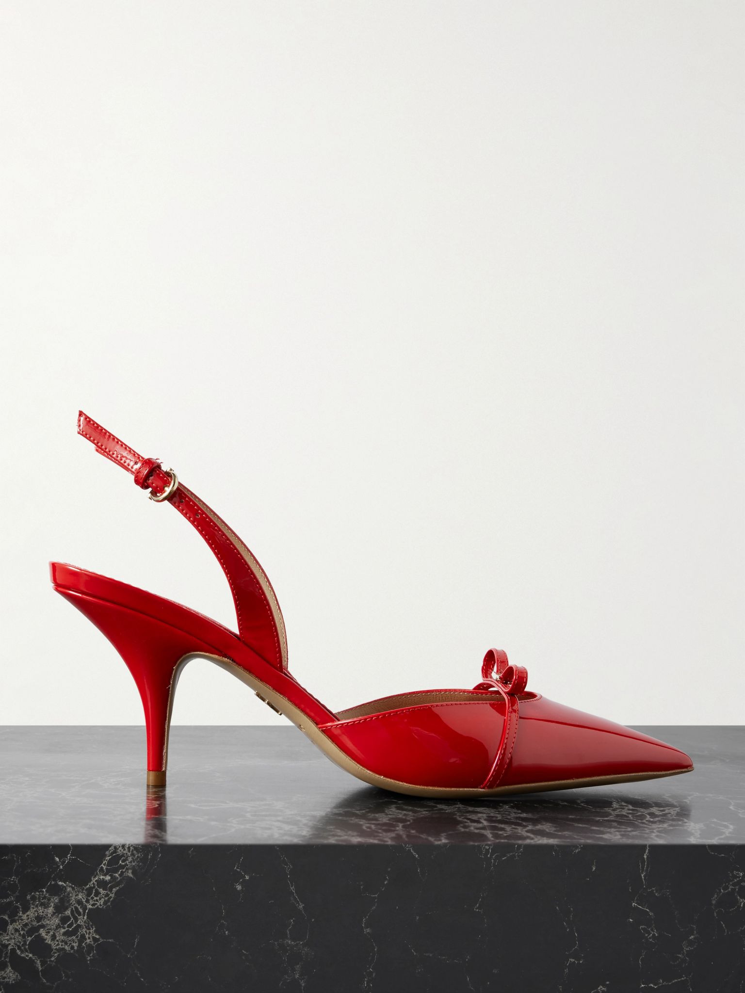 Gylla bow-embellished patent-leather pumps Red - 1