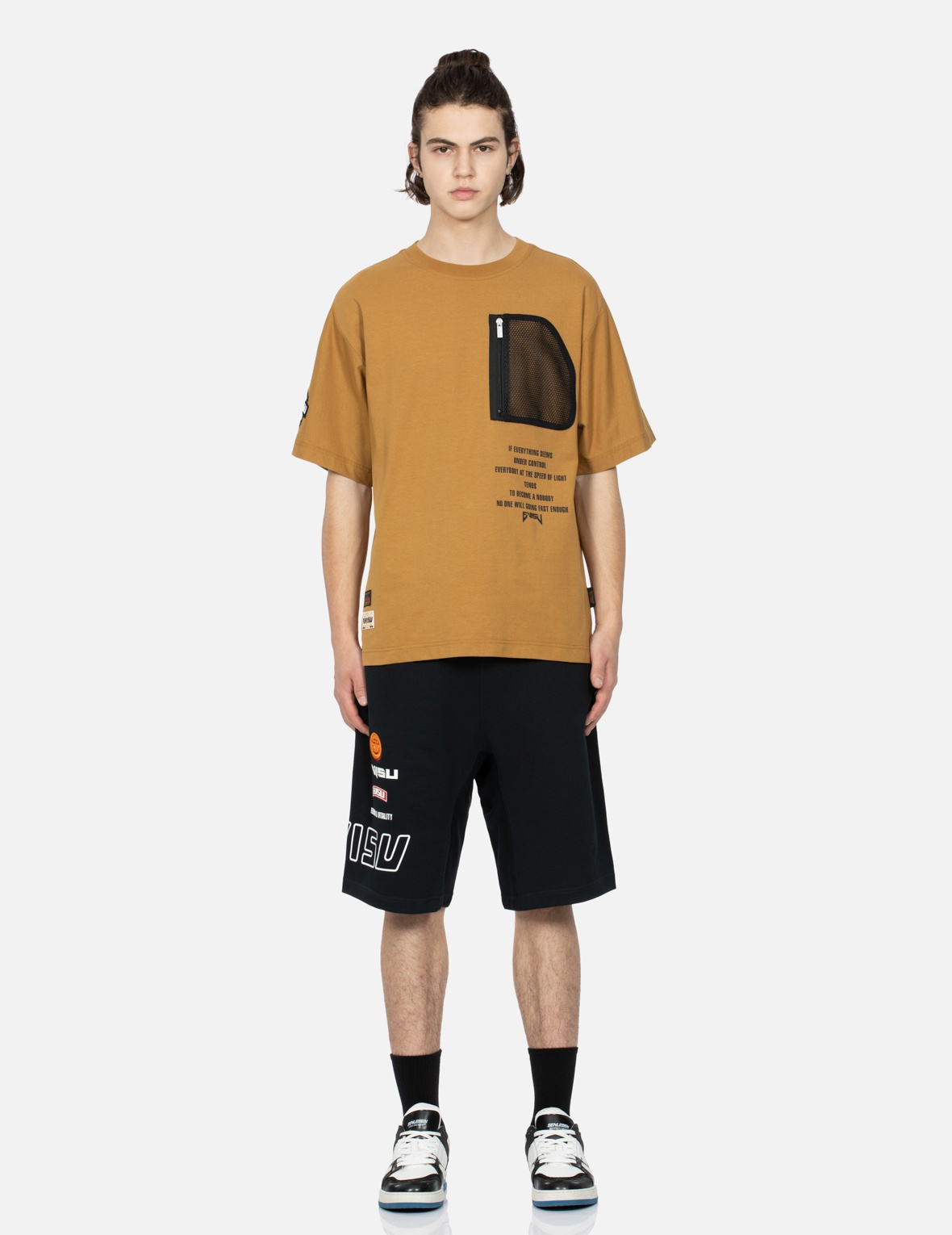 LOGO PRINT AND KAMON EMBROIDERY SWEAT SHORTS - 5