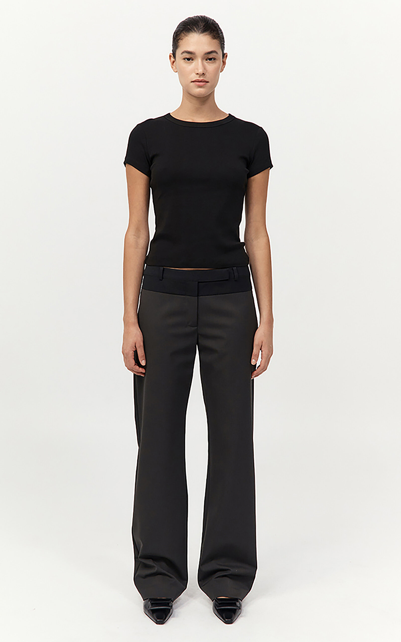 Splice Paneled Wool-Blend Pants green - 3