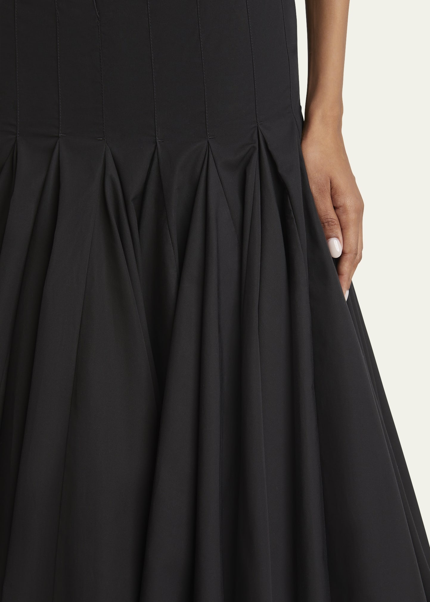 JACQUEMUS Agave Drop-Waist Pleated Flare Midi Skirt