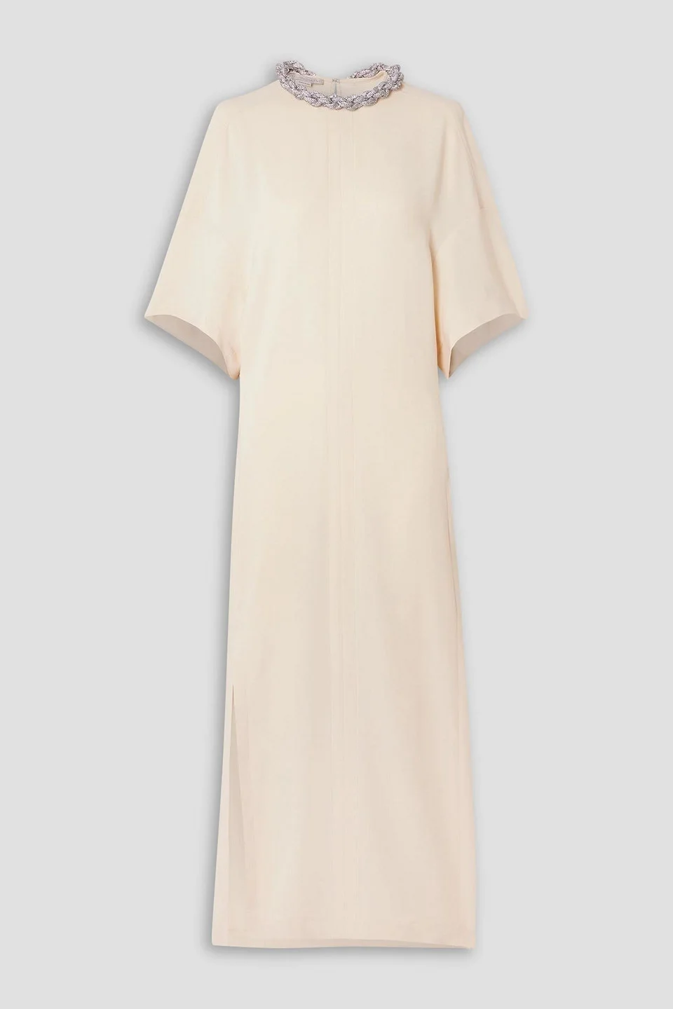 Falabella crystal-embellished paneled cady maxi dress - 1