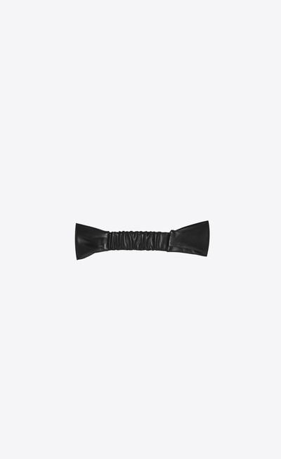 SAINT LAURENT knot-front headband in leather and silk outlook