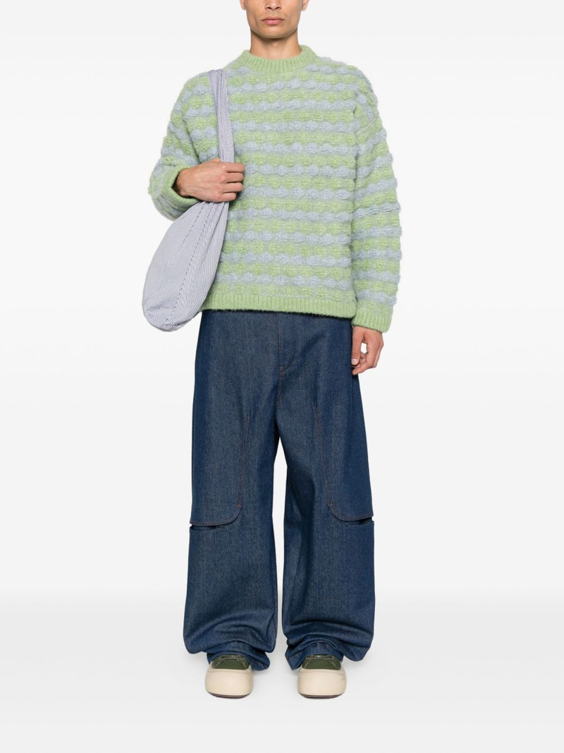 BONSAI textured striped crew-neck sweater outlook