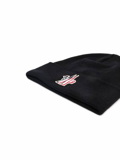 Moncler logo-patch beanie hat outlook