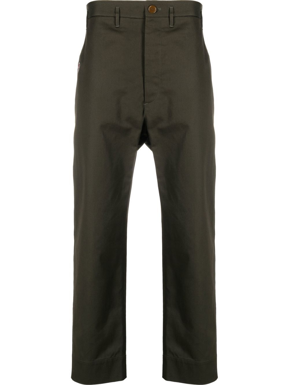 embroidered heart-motif cropped trousers - 1