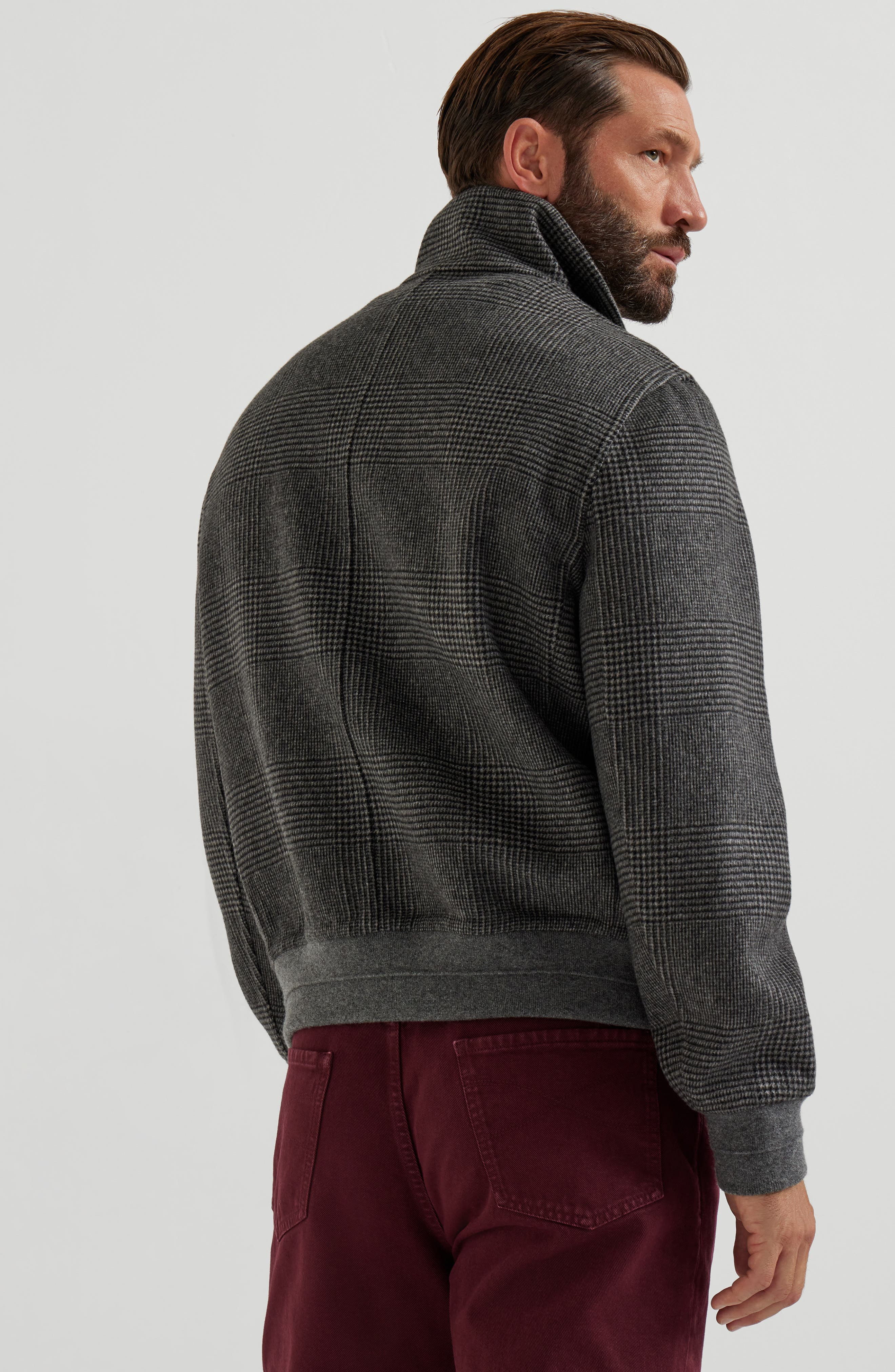 Brunello Cucinelli Hand-crafted bomber jacket in Dark Grey at Nordstrom - 3
