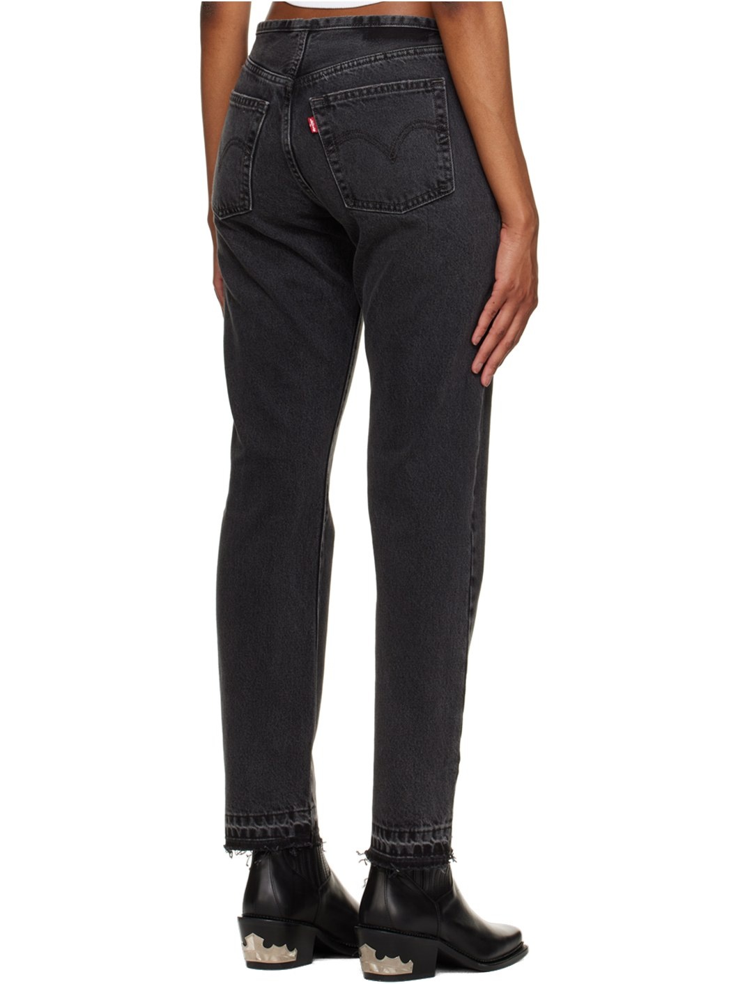 Black 501 Mini Waist Jeans - 3