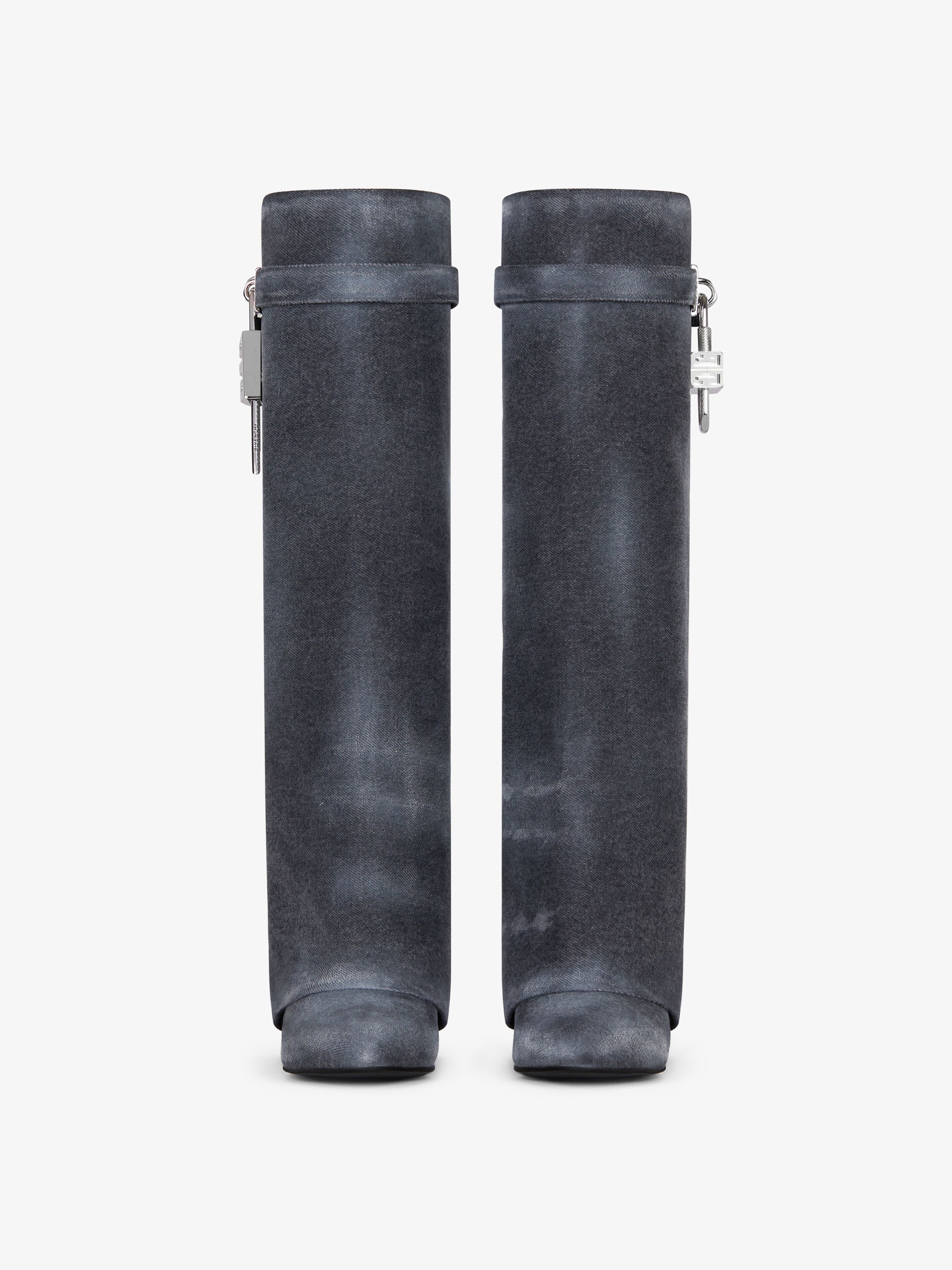SHARK LOCK BOOTS IN WASHED DENIM - 3