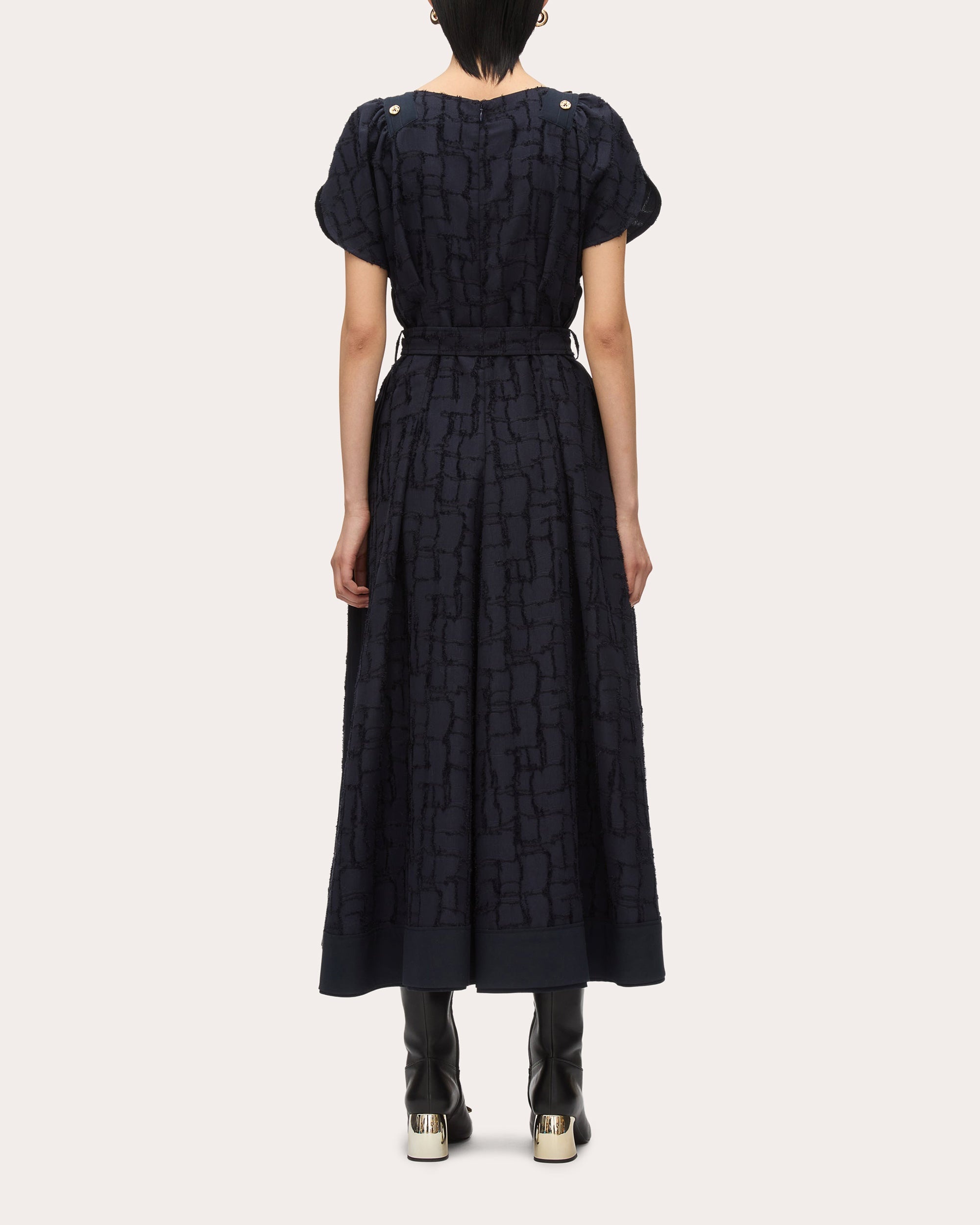 Pleated Fil-Coupé Midi Dress - 2