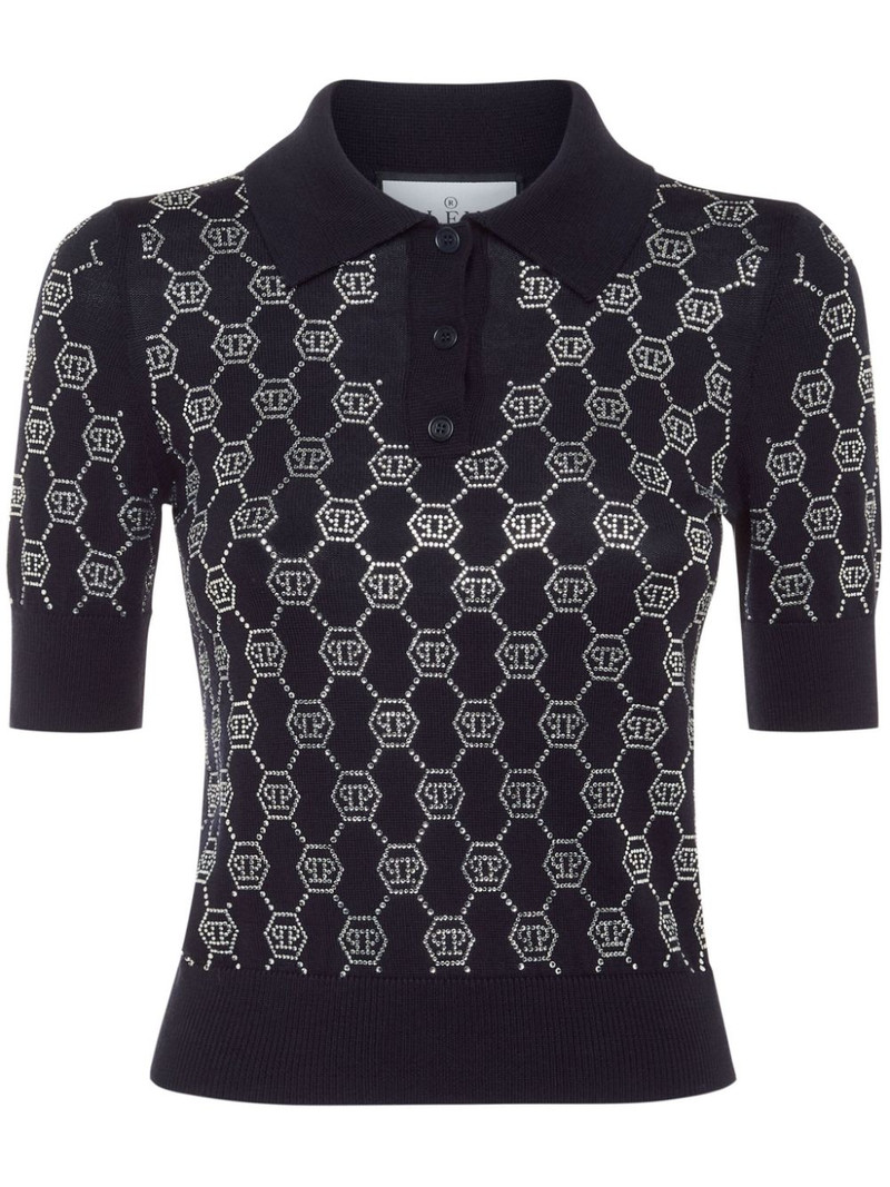 crystal-embellished polo top 1