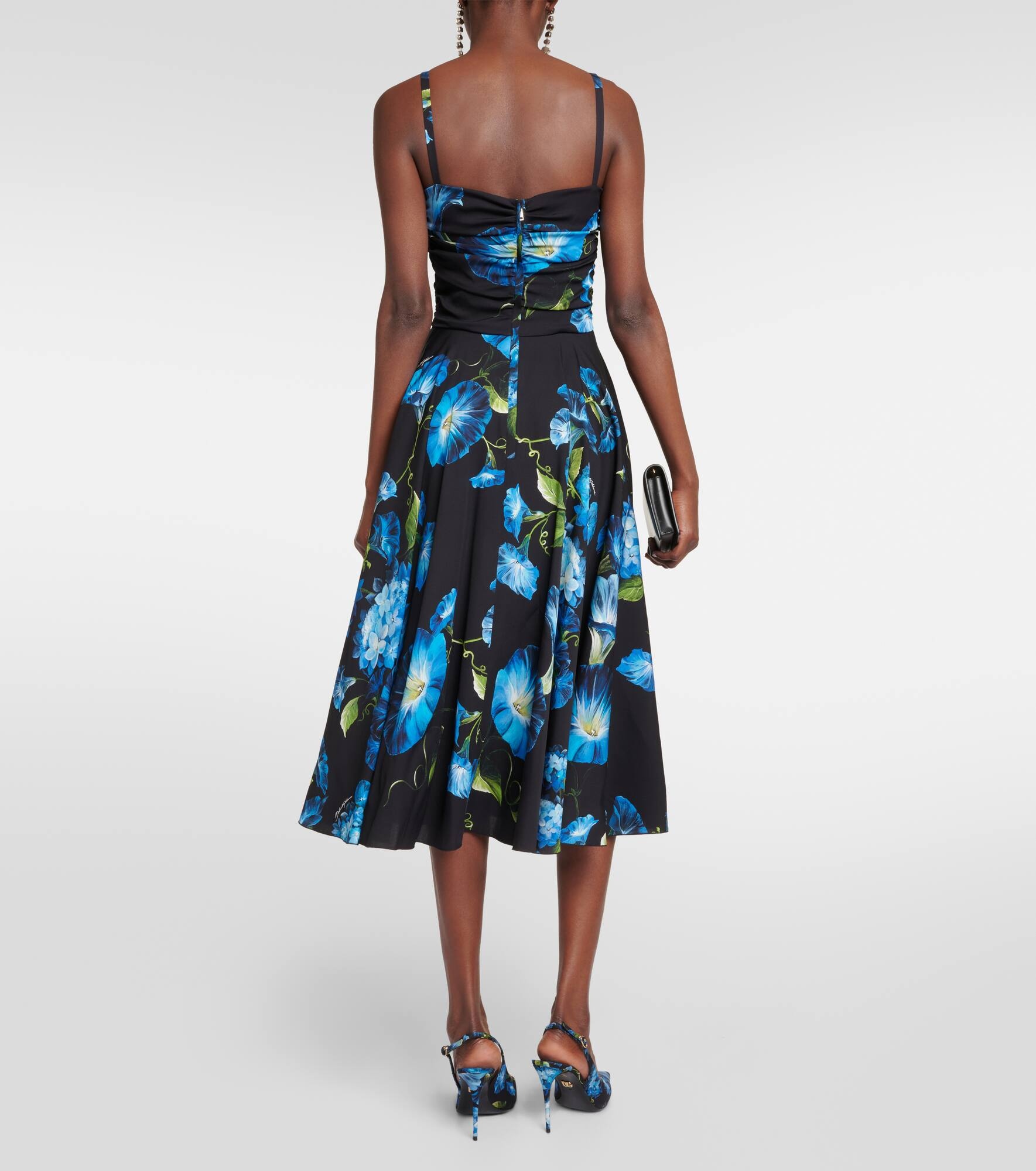 Floral silk-blend midi dress - 3