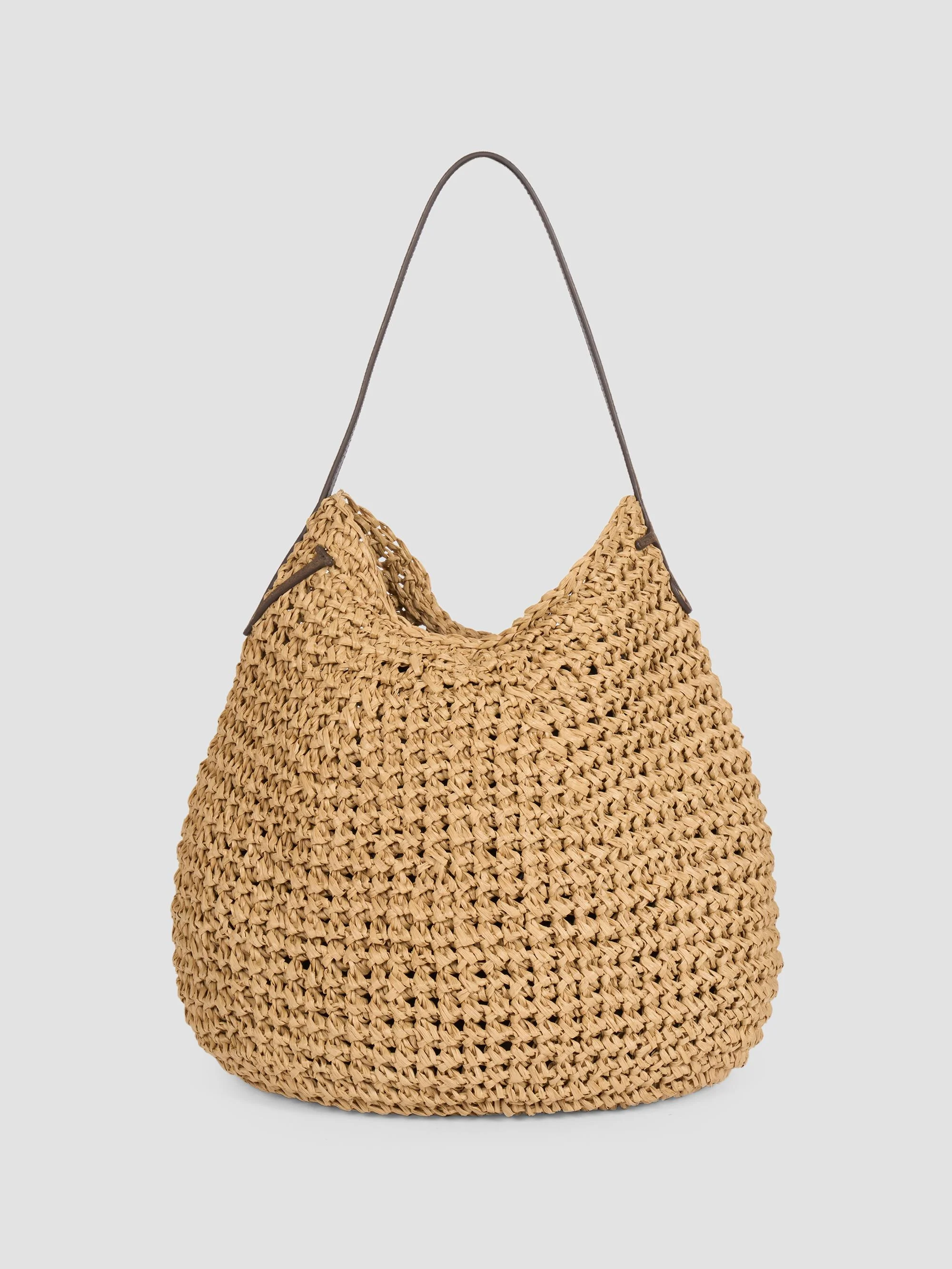 Men's Small Bulb Crochet Bag - Natural Brown - 1