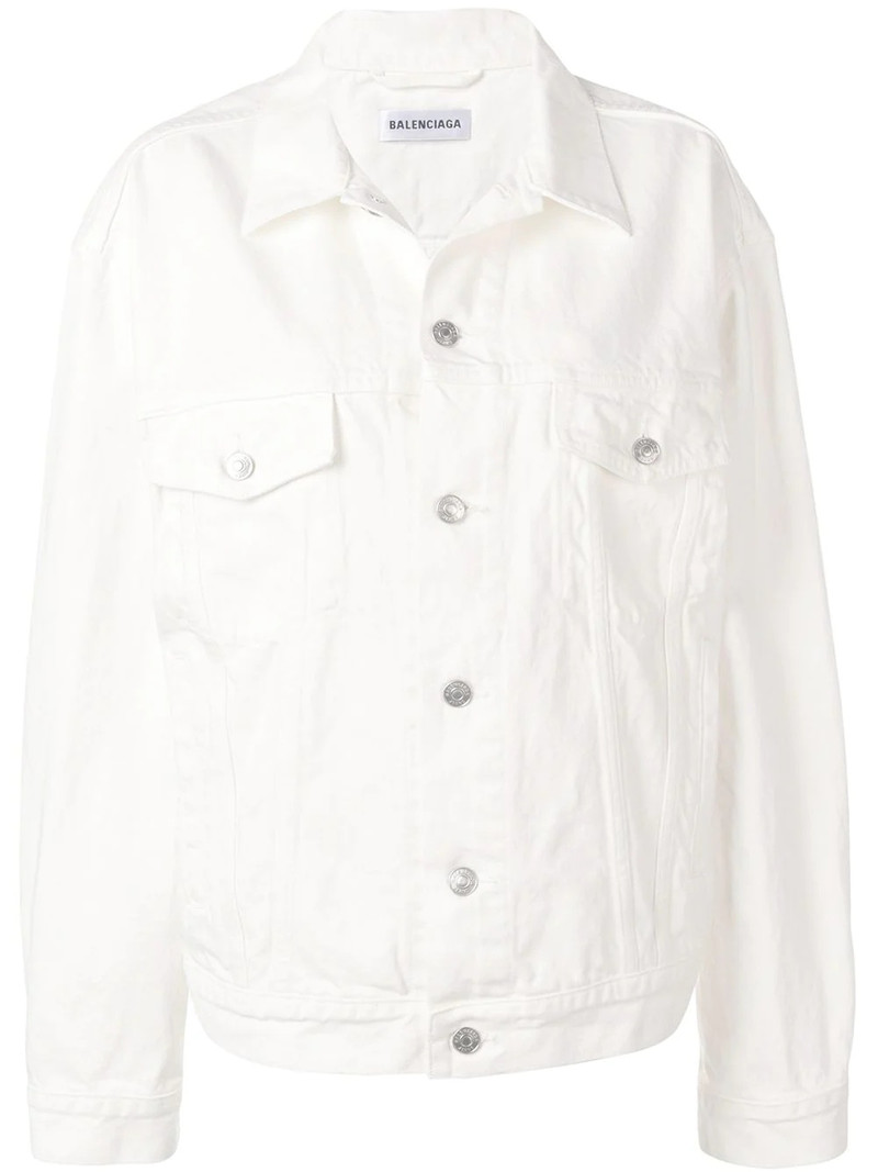 loose-fit logo denim jacket - 1