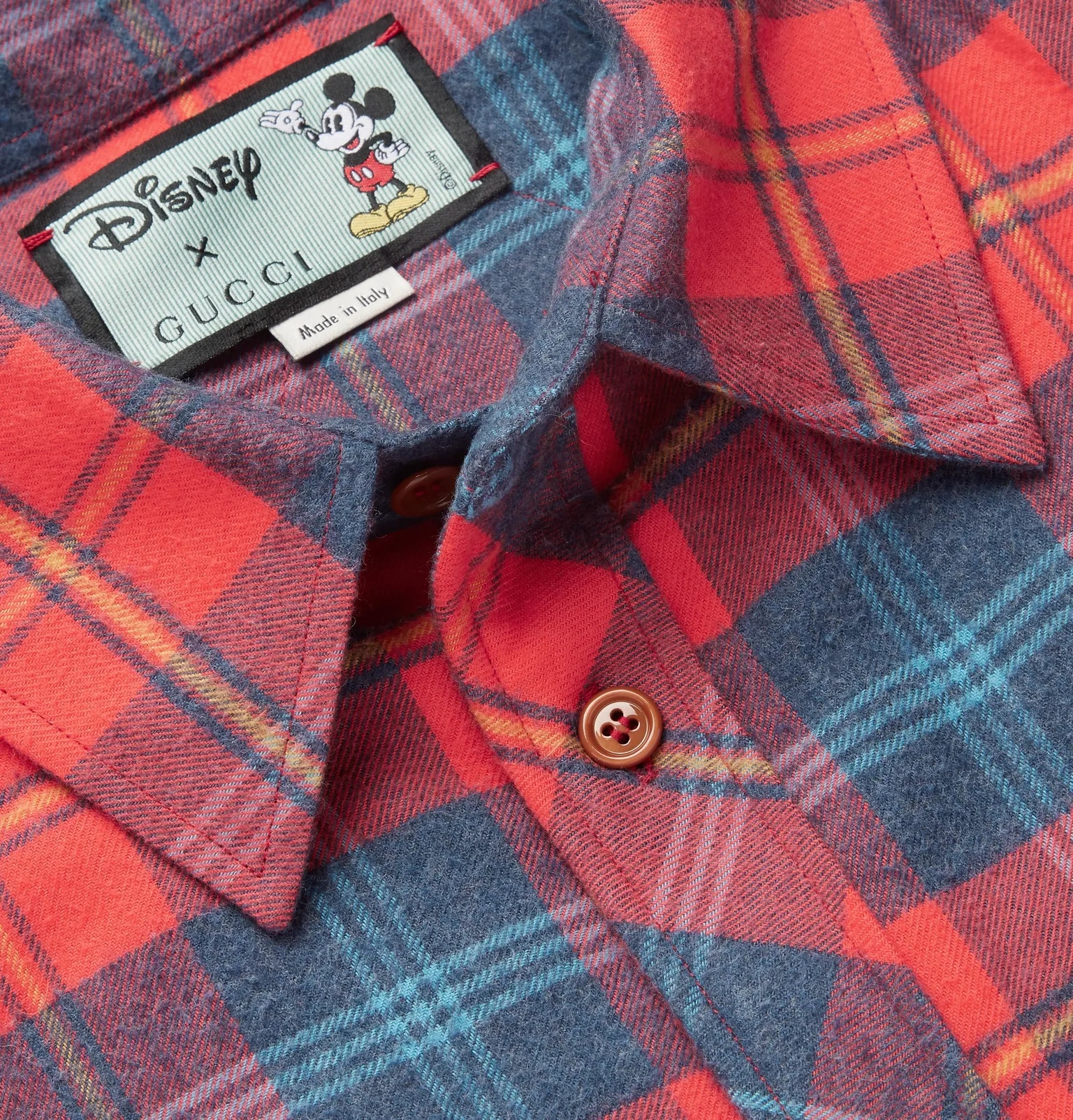 + Disney Appliquéd Padded Checked Cotton-Flannel Overshirt - 6