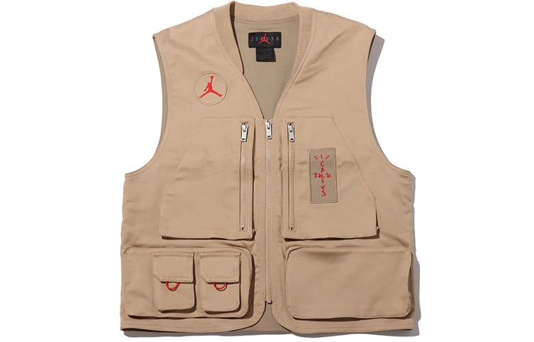 Air Jordan x Cactus Jack by Travis Scott Utility Vest 'Desert Khaki University Red' CW3169-201 - 2