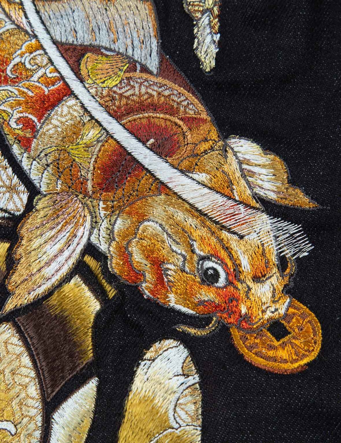 TATTOO KOI DAICOCK EMBROIDERY DENIM JACKET - 11