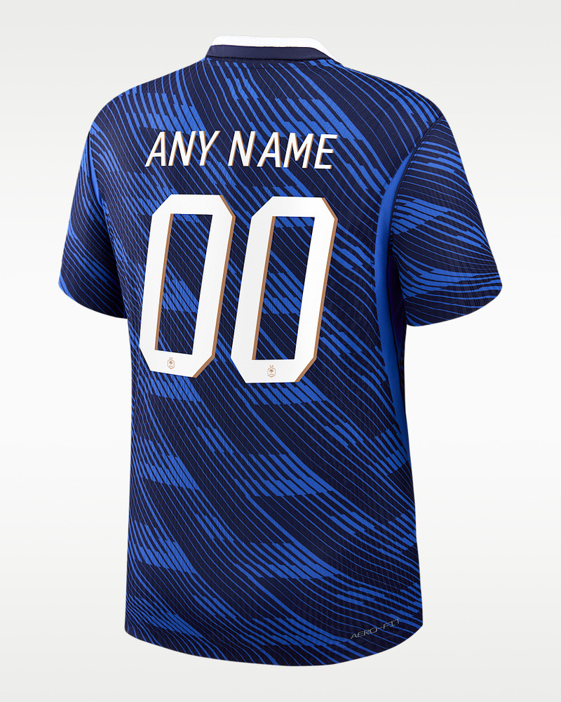 FFF 2026/27 Match Home Men's Nike Aero-FIT Soccer Authentic Custom Jersey By You 1