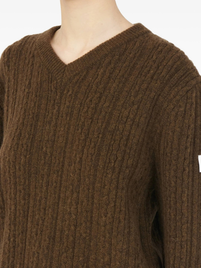 Mm6 Maison Margiela V-neck Ribbed Sweater 4