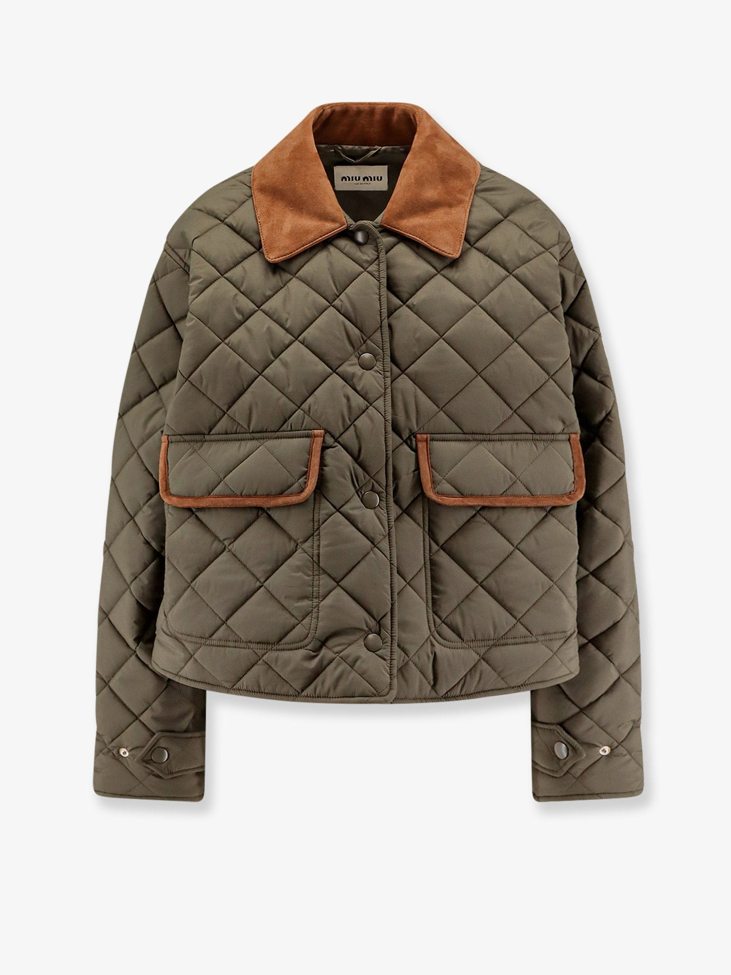 Quilted Nylon Jacket With Suede Details - 1