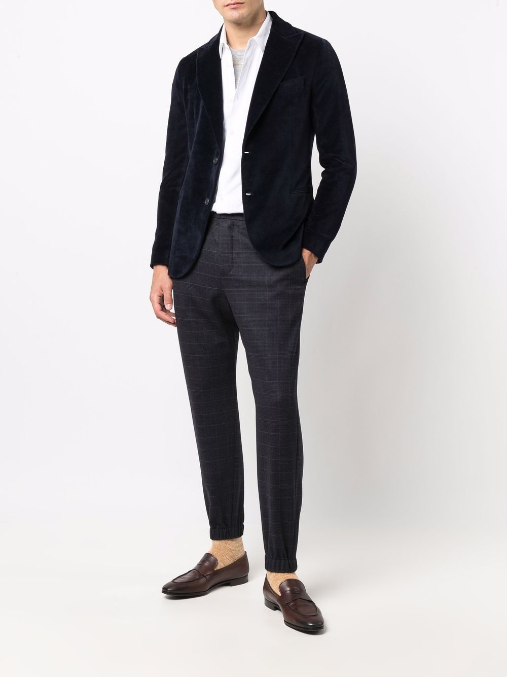 checked tapered-leg trousers - 2