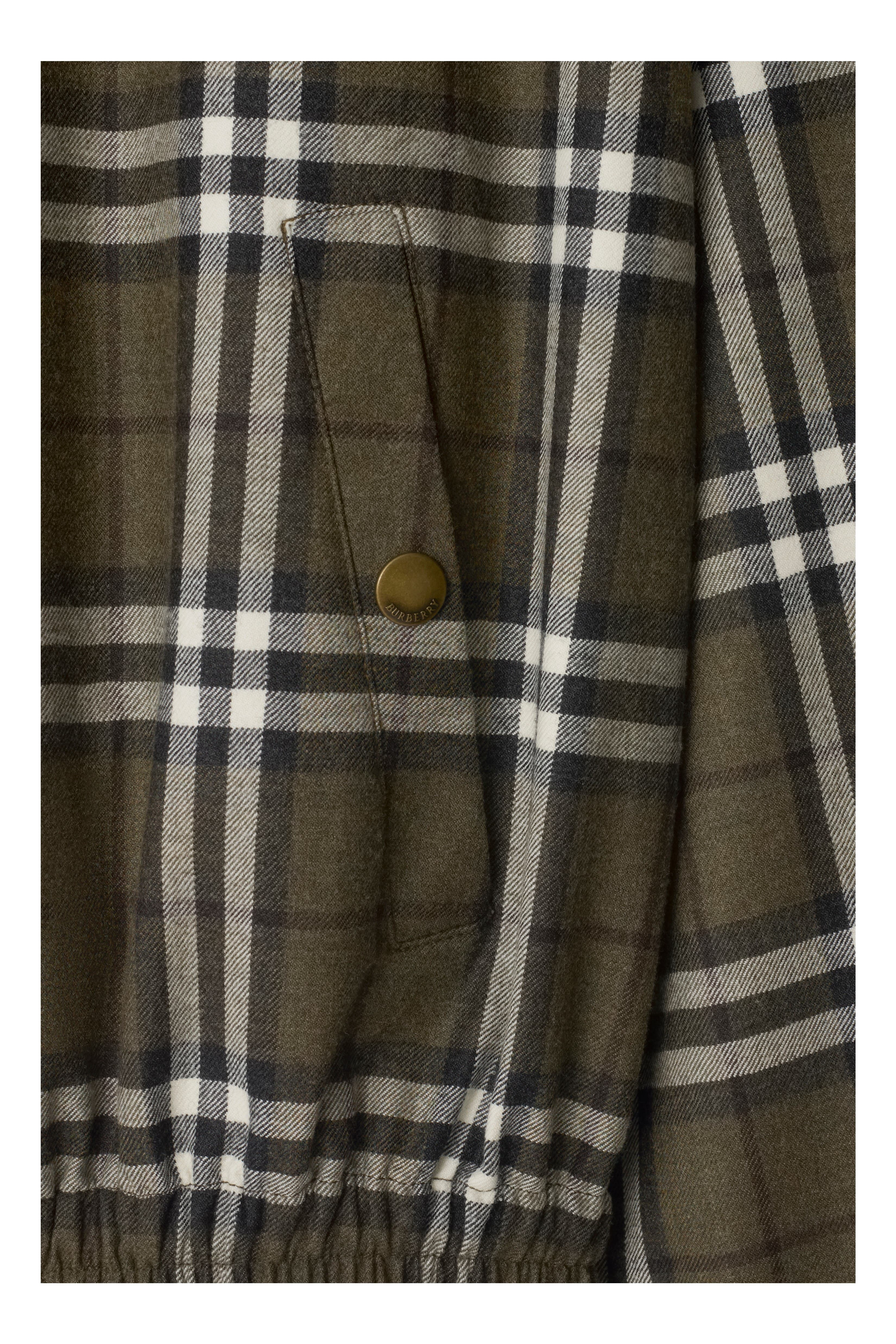 burberry Check Bonded Wool Harrington Jacket in Shrub Green/yew Green at Nordstrom - 5
