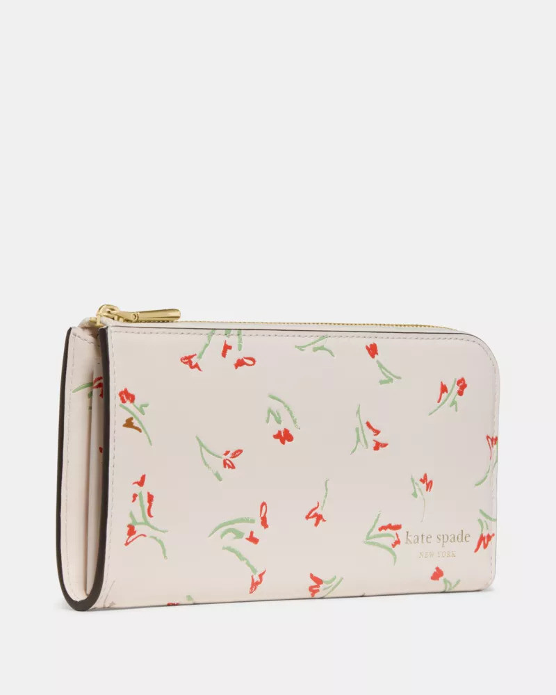 kate spade Devin Vibrant Buds Zip Around Continental Wallet outlook