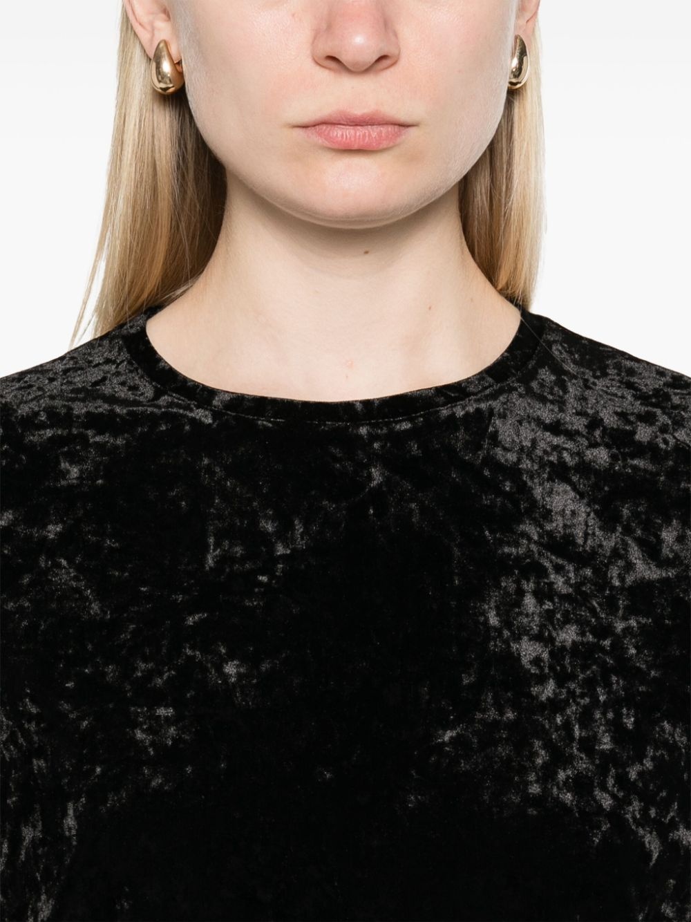crushed-velvet T-shirt - 5