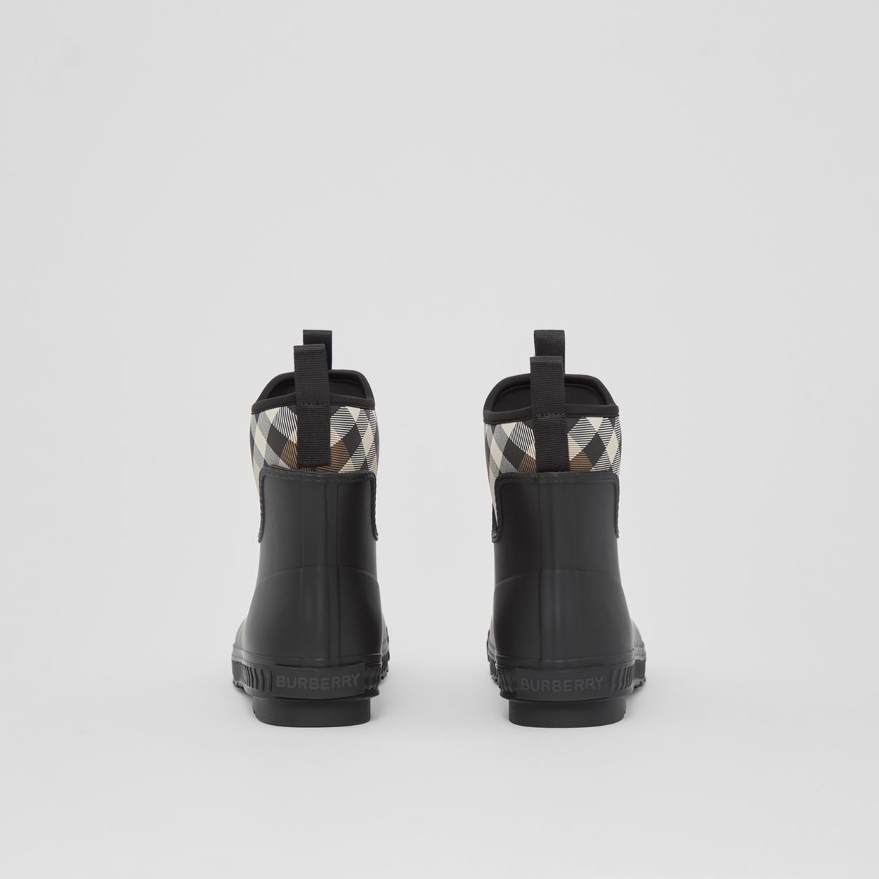 Check Neoprene and Rubber Rain Boots - 5