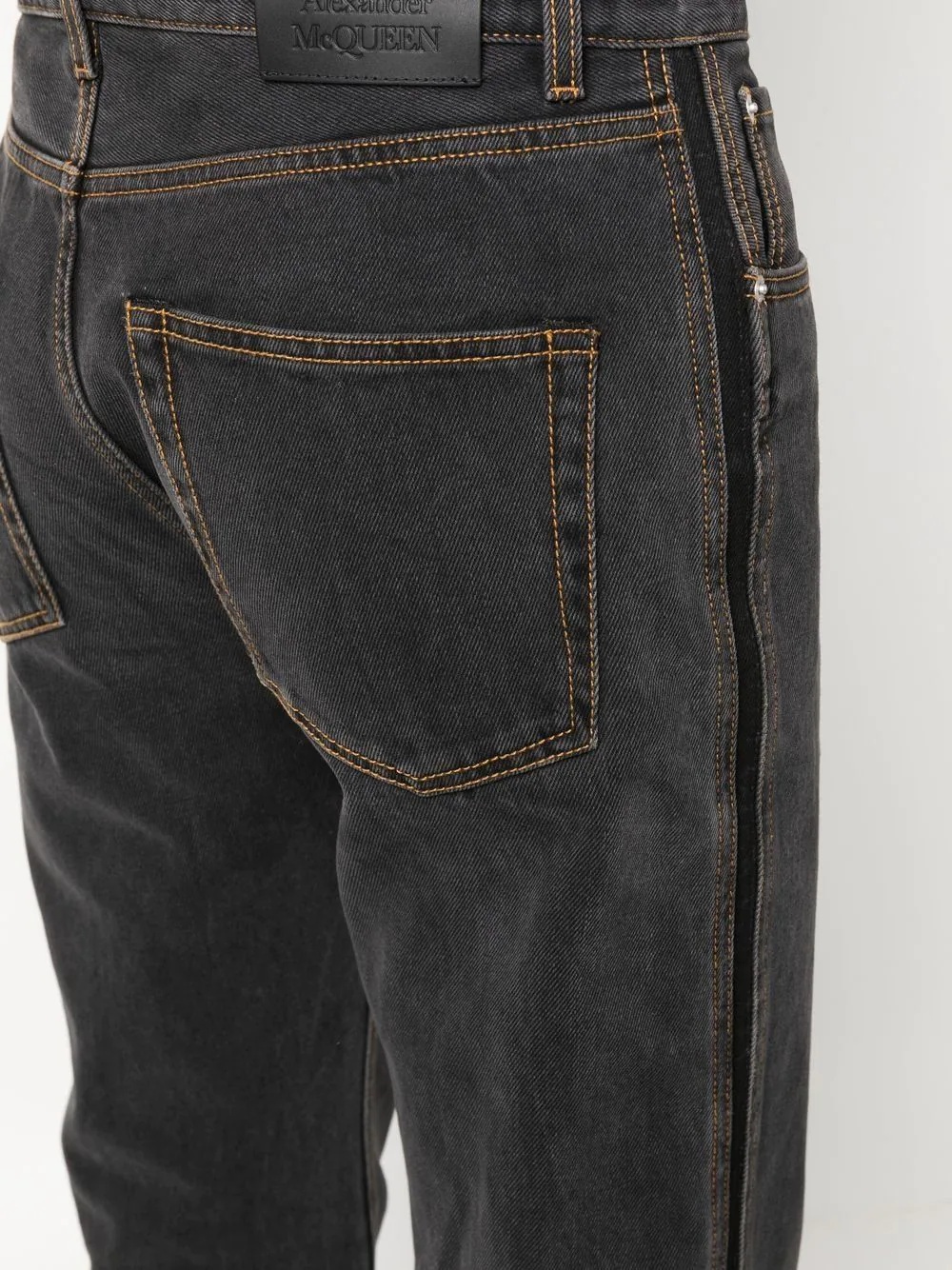 side stripe straight-leg jeans - 9