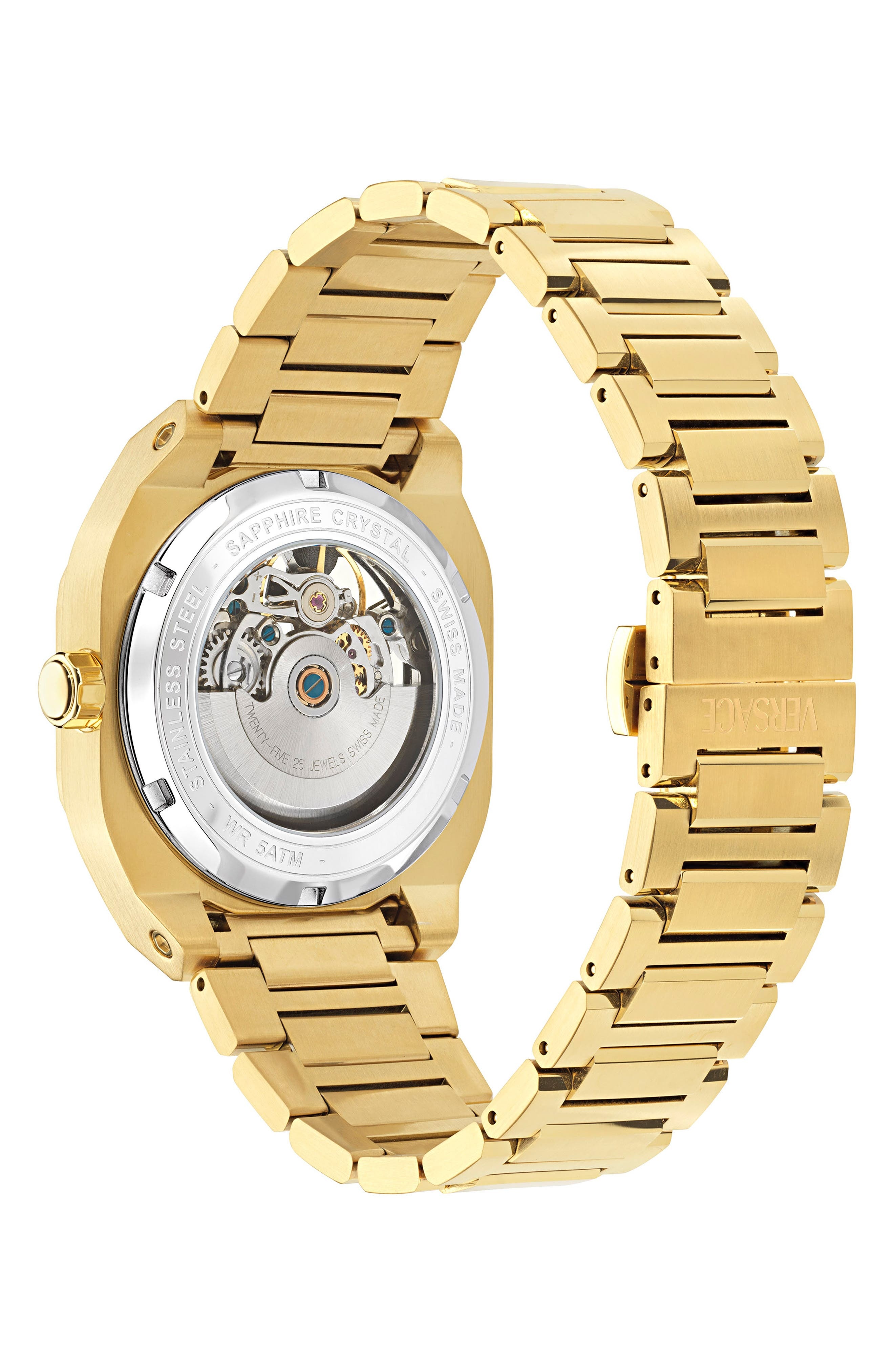Versace V-Contempo GMT Bracelet Watch, 40mm in Ip Yellow Gold at Nordstrom - 3