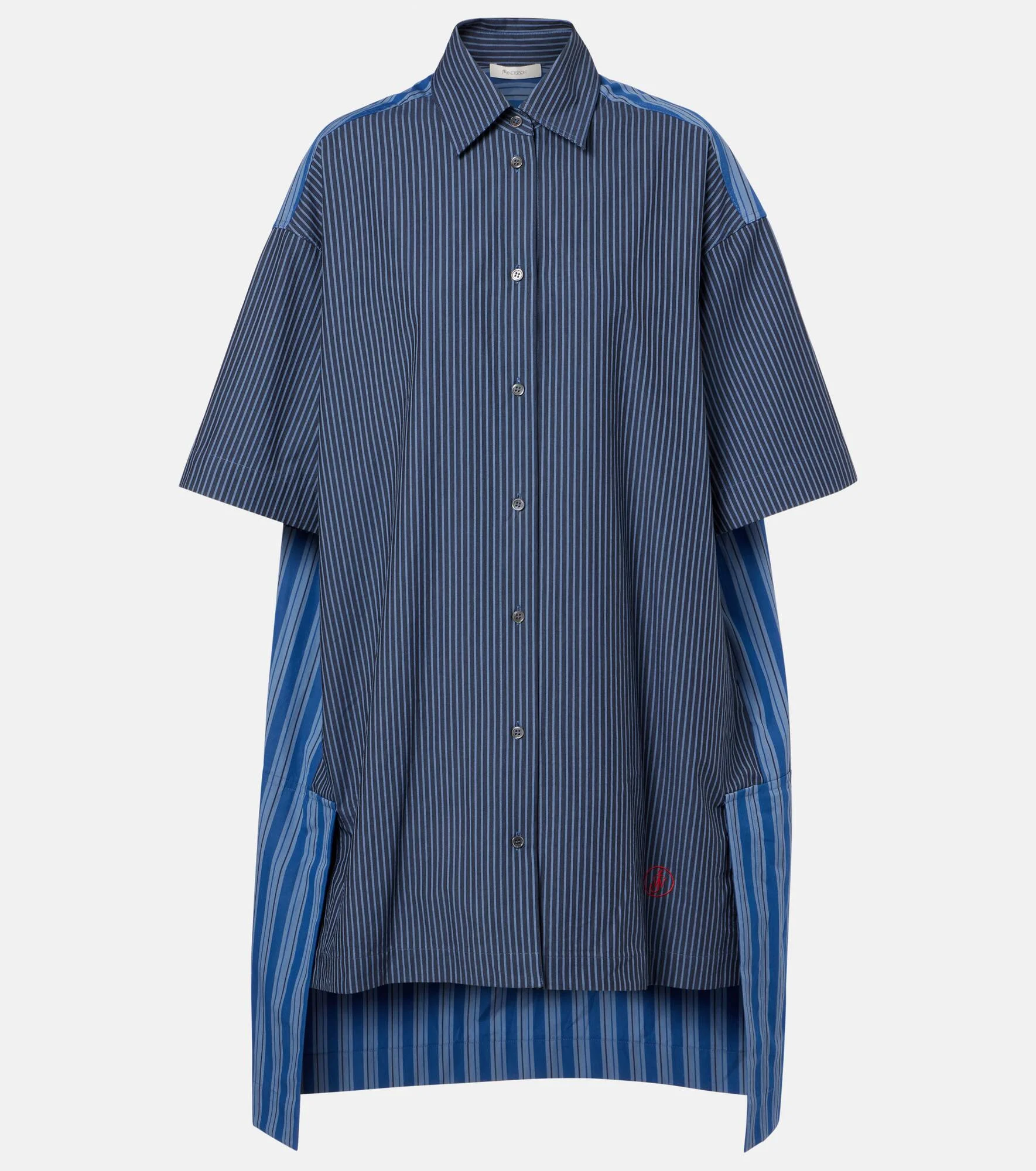 Striped cotton poplin shirt dress - 1