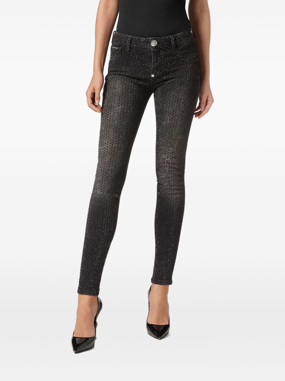 crystal-embellished jeans - 3