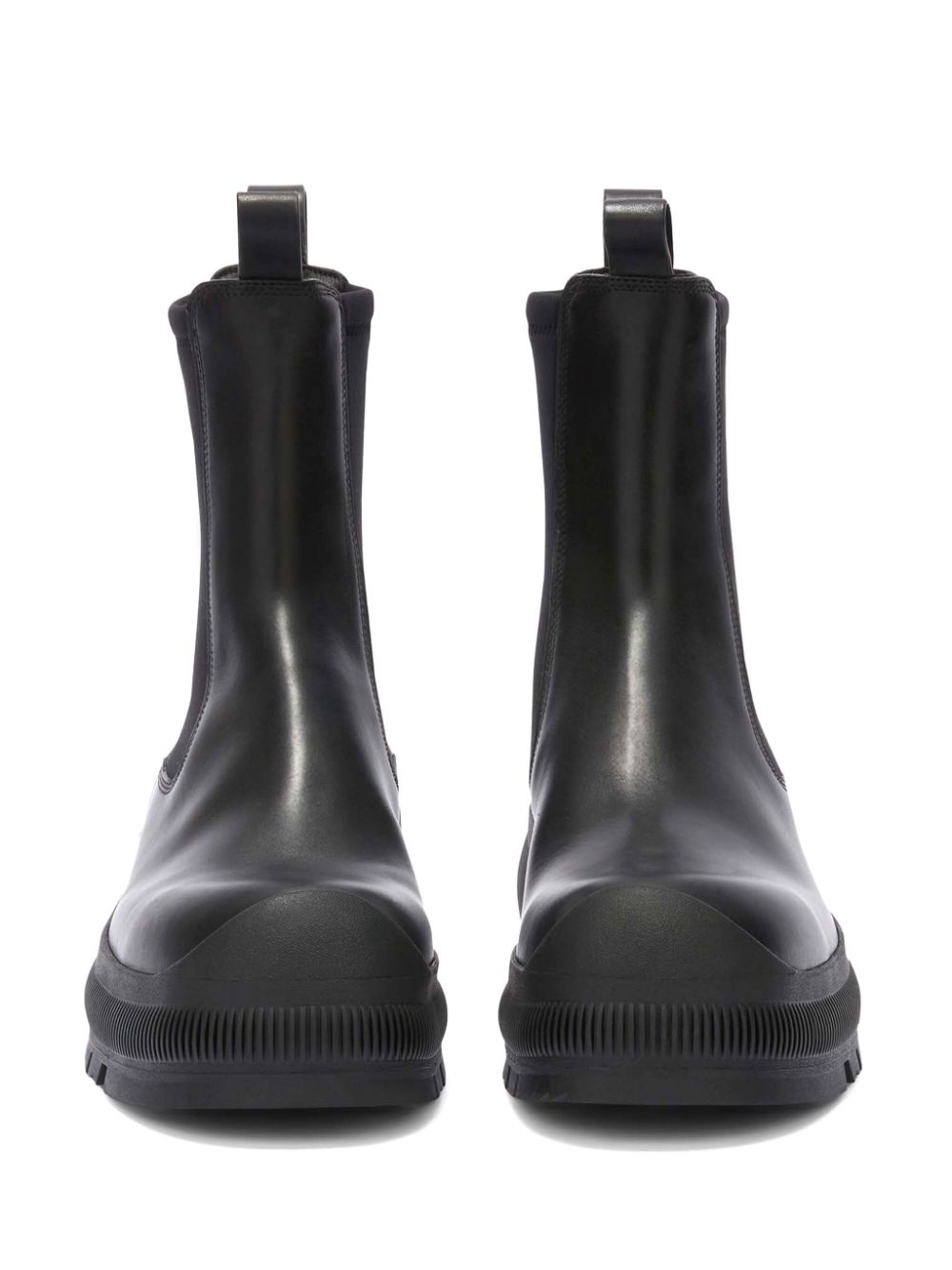 logo-embossed leather boots - 4