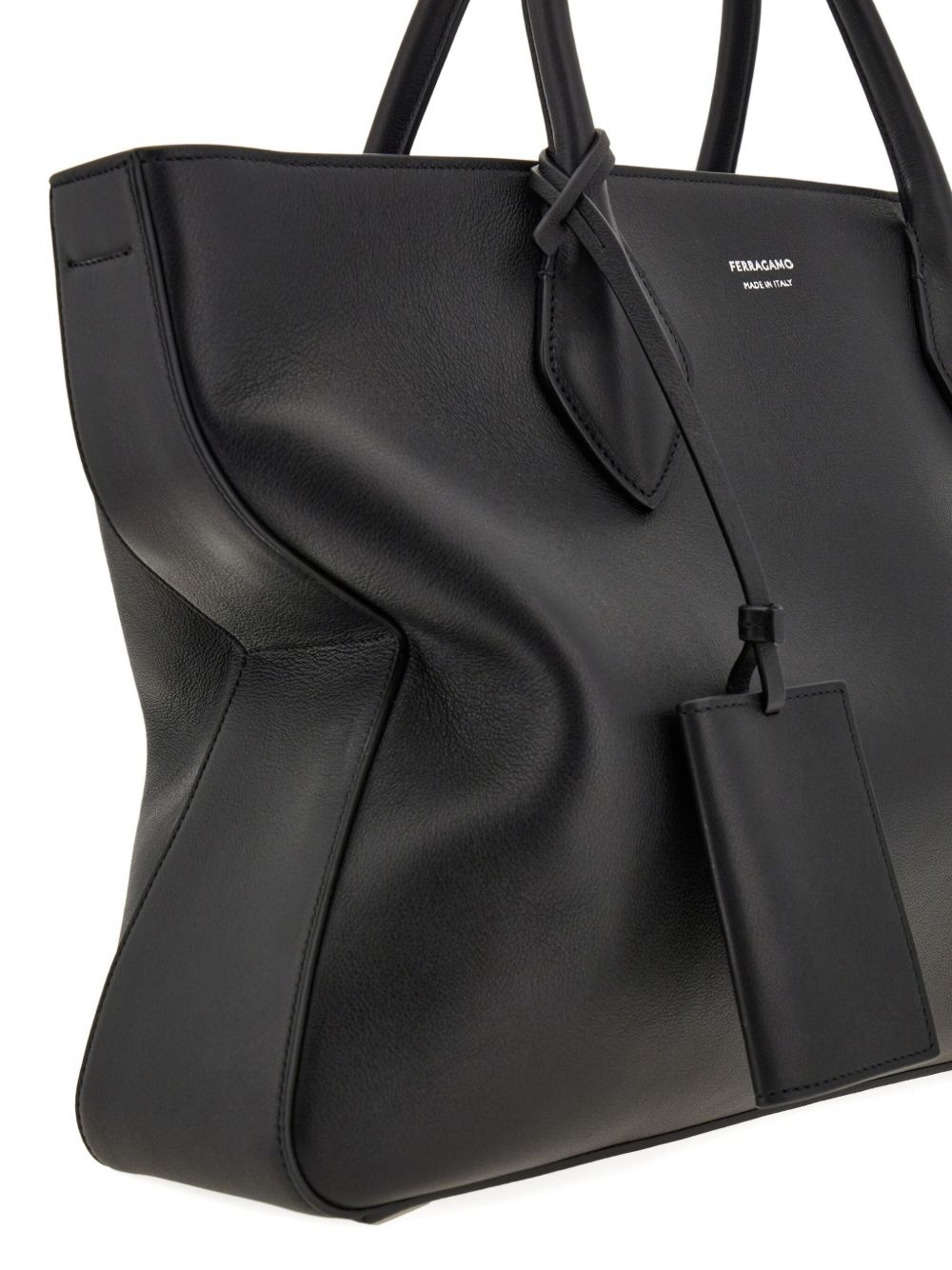 Monogram structured leather tote bag - 7