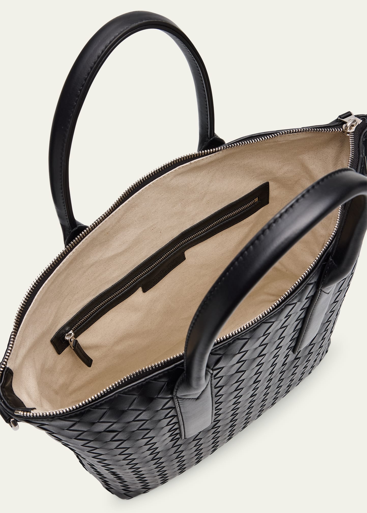 Men's Intrecciato Zip North-South Tote Bag - 4