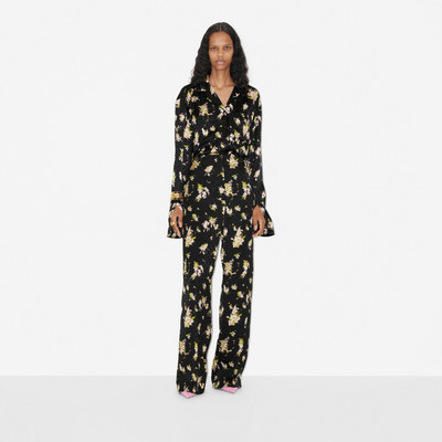 Burberry Floral Print Viscose Wide-leg Trousers outlook