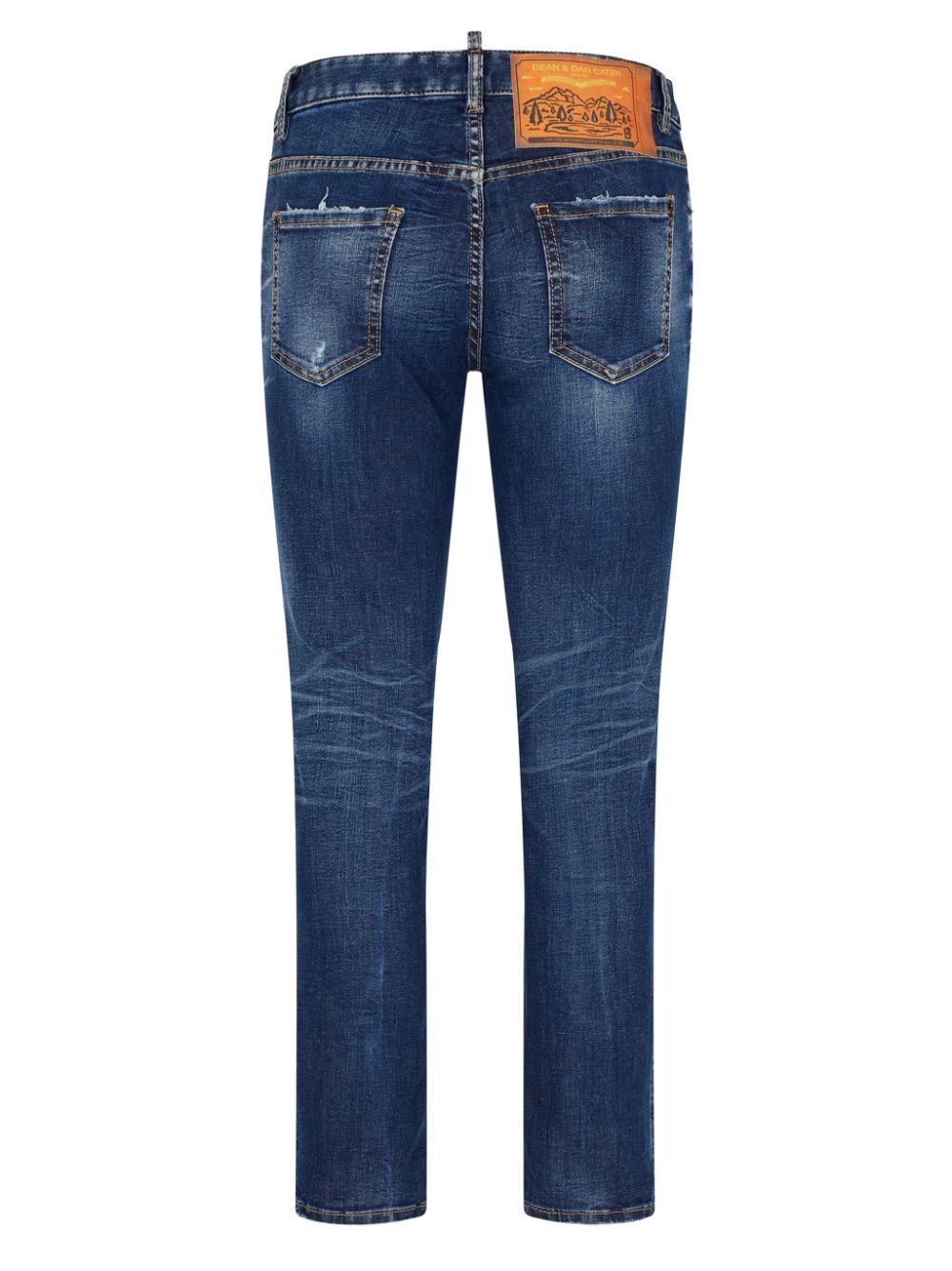 faded slim-cut jeans - 2
