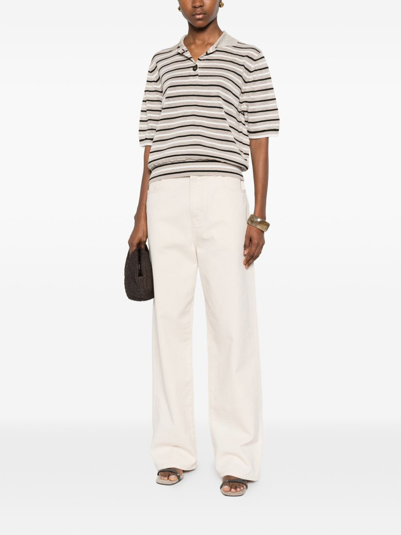 Brunello Cucinelli striped polo top outlook