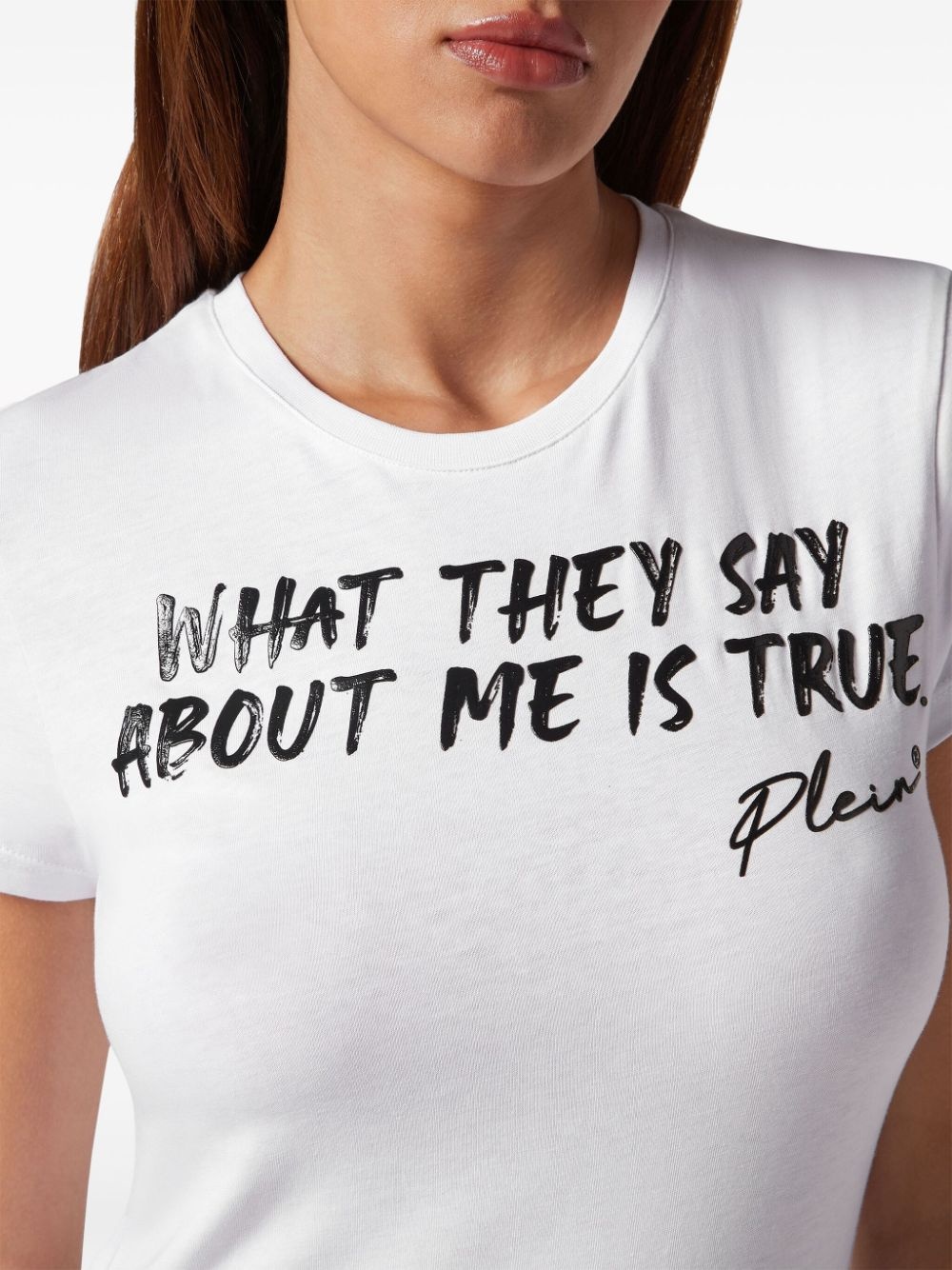 Sexy Pure slogan-embossed cotton T-shirt - 5