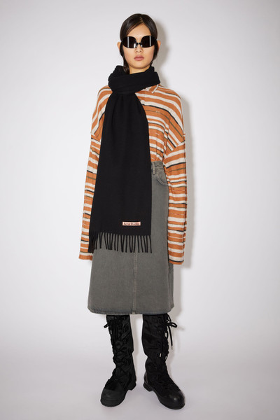 Acne Studios Fringed wool scarf - Black outlook