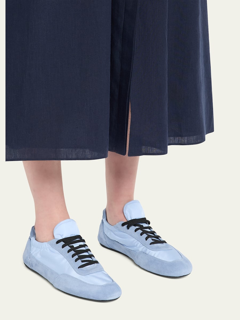 Prada Collapse Low-Top Suede Sneakers outlook