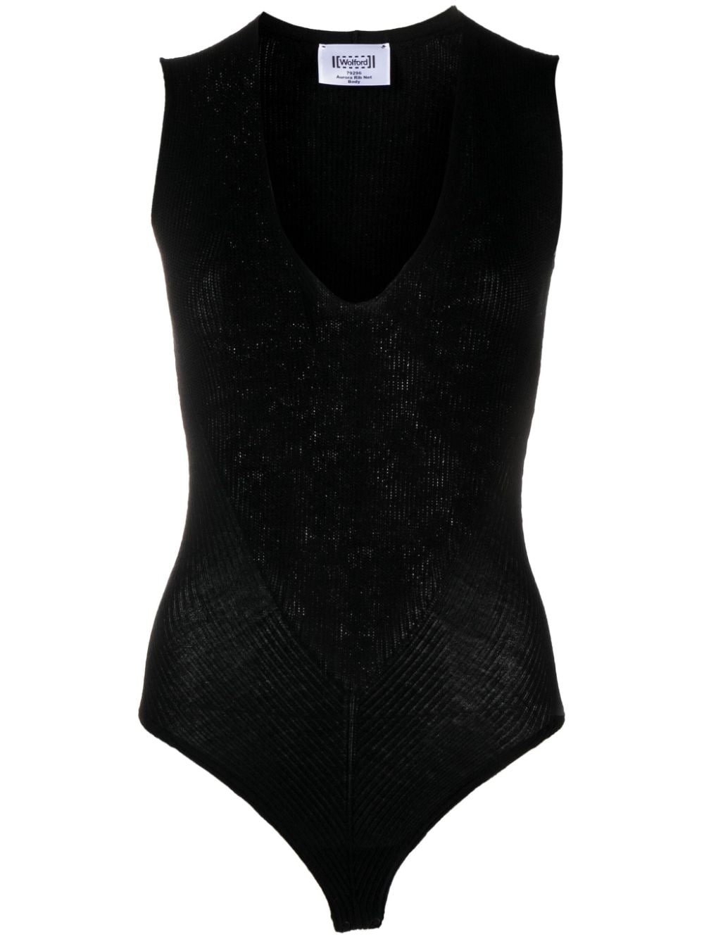 V-neck ribbed bodysuit - 1