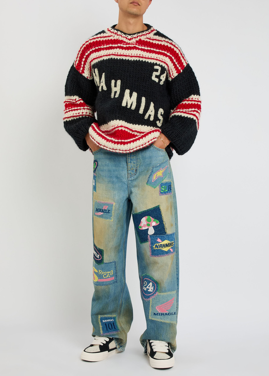 Nahmias Logo Striped-intarsia Wool Jumper - 4