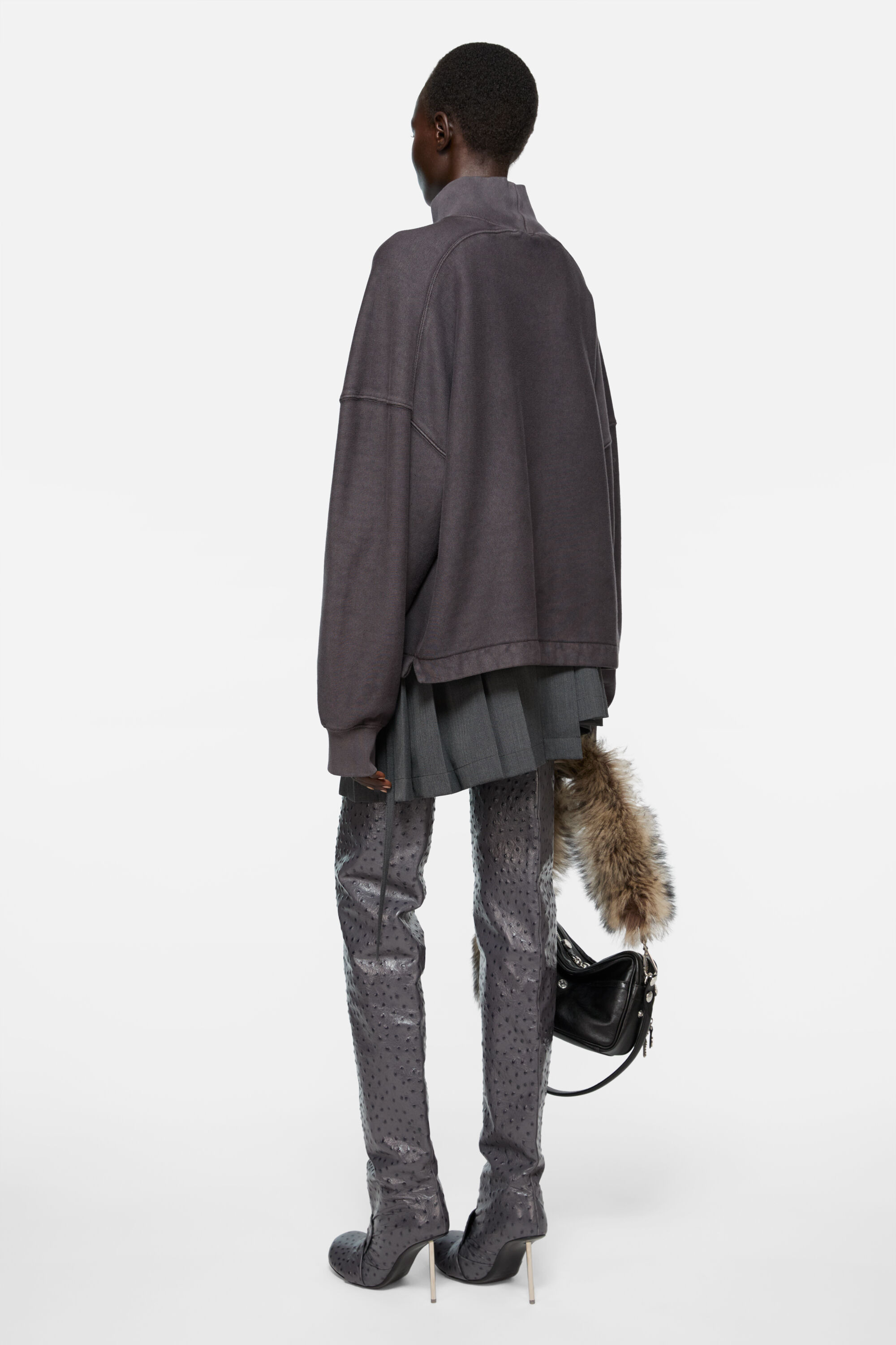 Fleece sweater - Faded black - 3