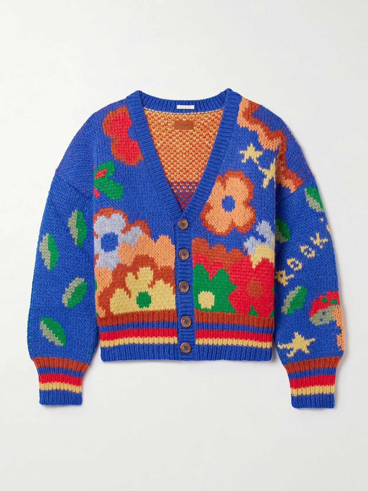 The Button Intarsia Alpaca-blend Cardigan - 1