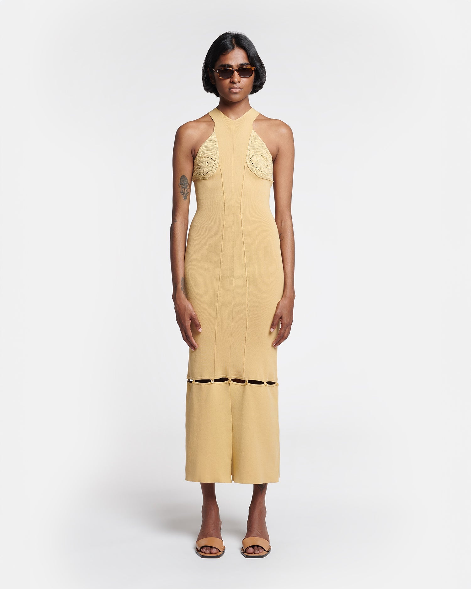 Crocheted Ribbed-Knit Maxi Dress - 2
