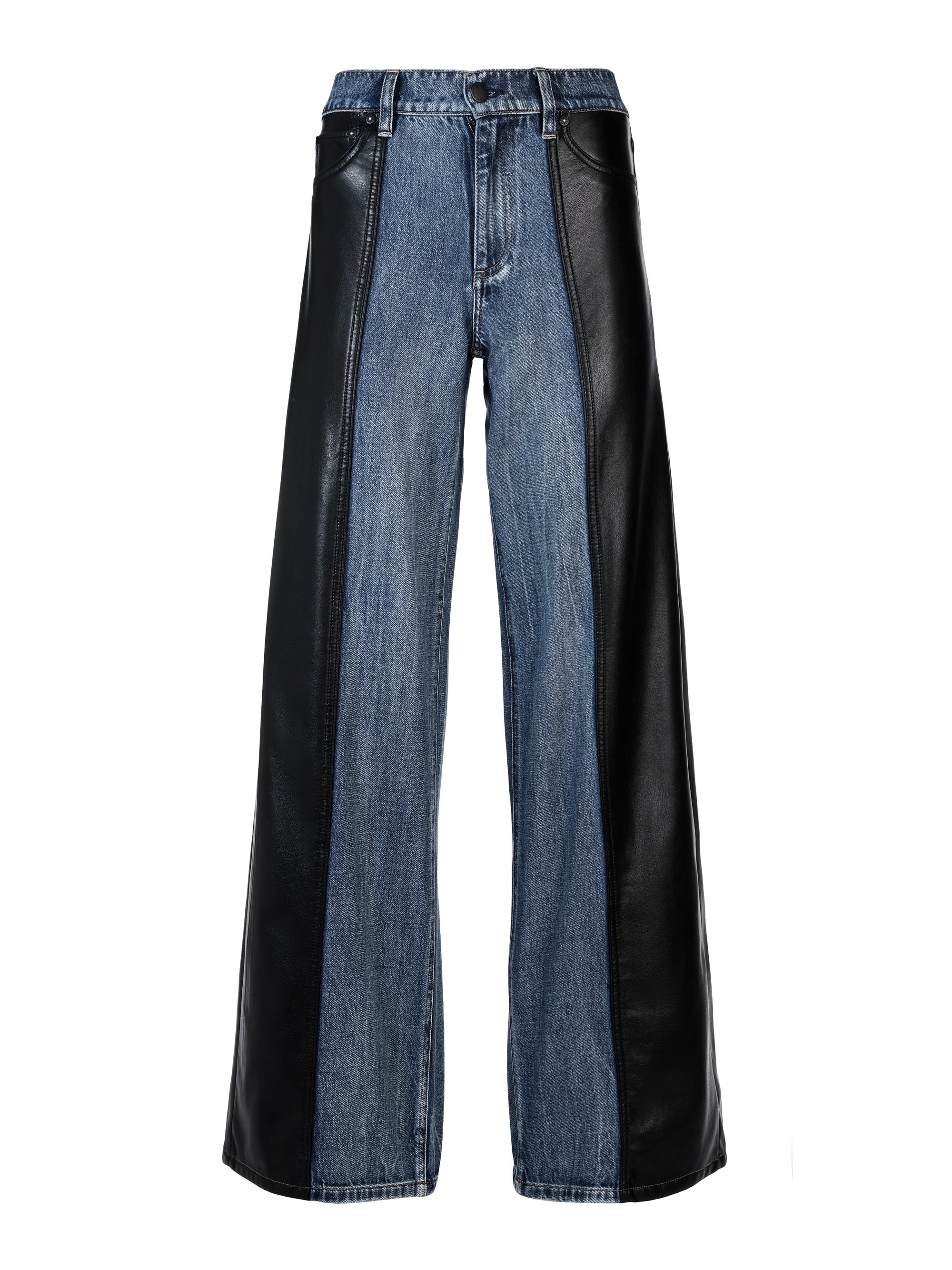 TRISH VEGAN LEATHER BAGGY JEAN - 1