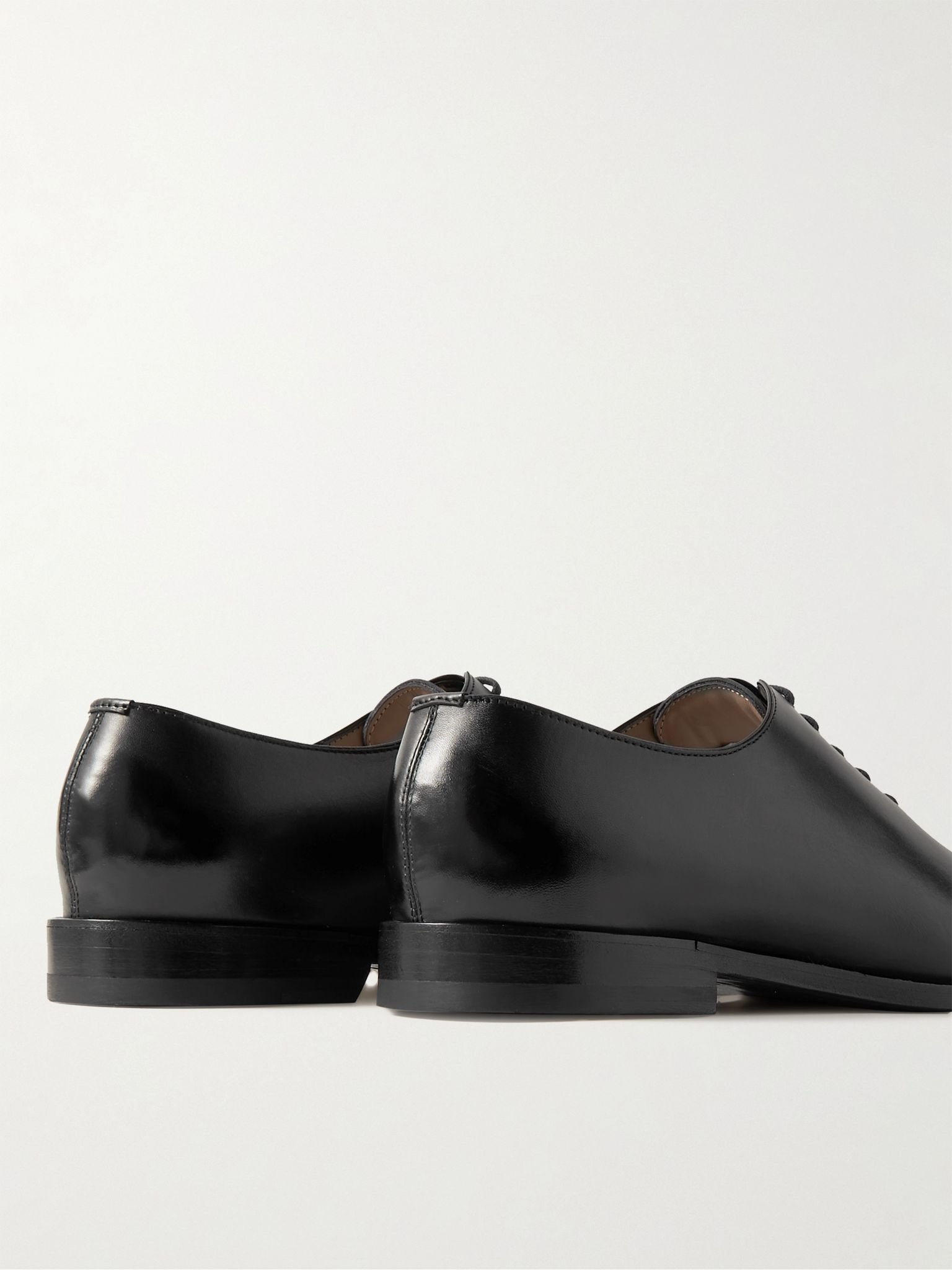 Snowdon Whole-Cut Glossed-Leather Oxford Shoes Black - 5