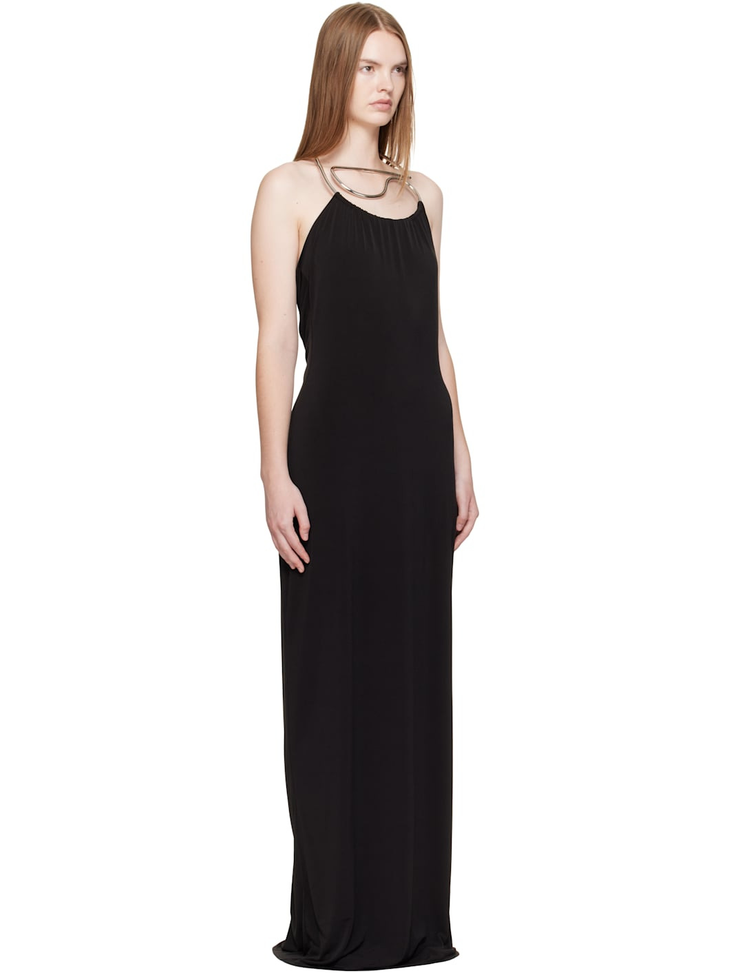 Black Logo Necklace Maxi Dress - 2